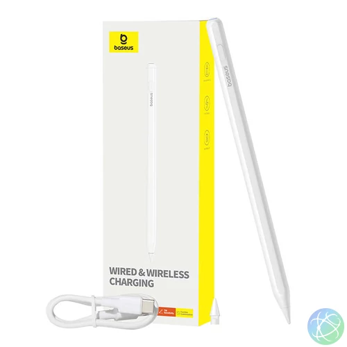 Baseus Smooth Writing Series aktív stylus, vezeték nélküli és vezetékes töltéssel (fehér)