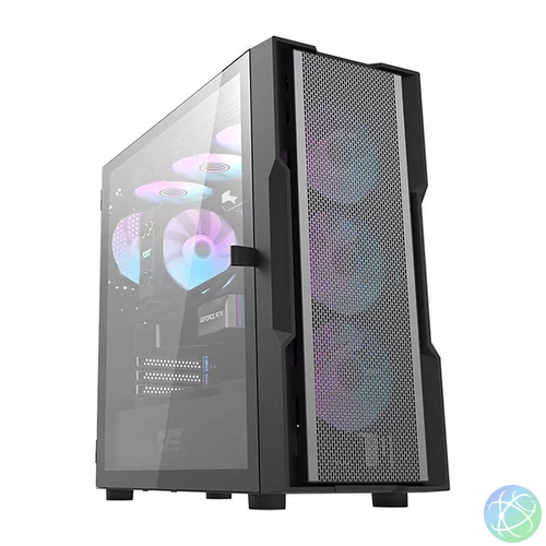 Darkflash DK431 Mesh számítógépház + 4 ARGB ventilátor (fekete)
