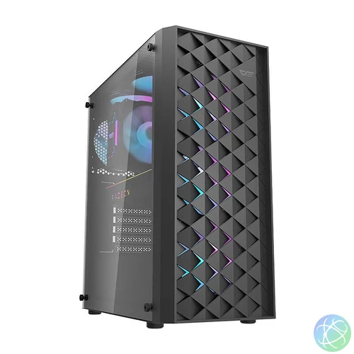 Darkflash DK351 számítógépház + 4 RGB ventilátor (fekete)