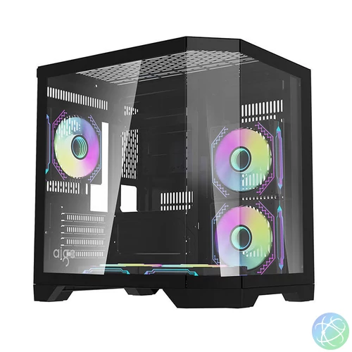 Darkflash FT350 számítógépház + 5 ARGB ventilátor (fekete)