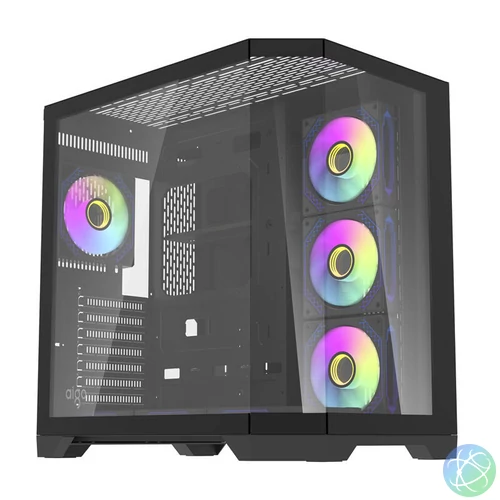 Darkflash FT418 PRO számítógépház + 7 ARGB ventilátor (fekete)