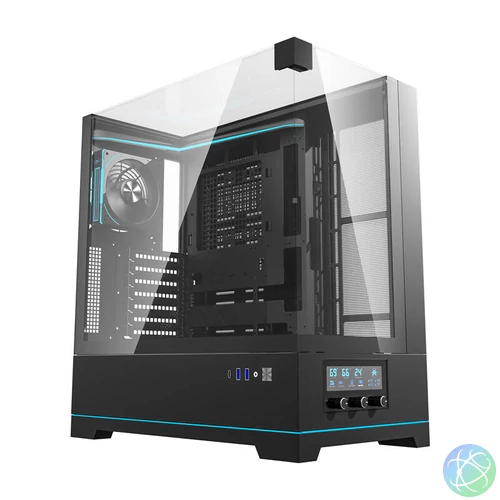 Darkflash DY450 PRO számítógépház + 1 ventilátor (fekete)