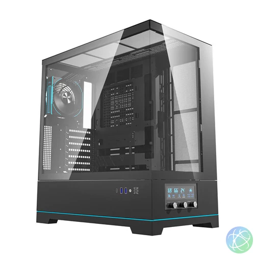 Darkflash DY451 PRO számítógépház + 1 ventilátor (fekete)