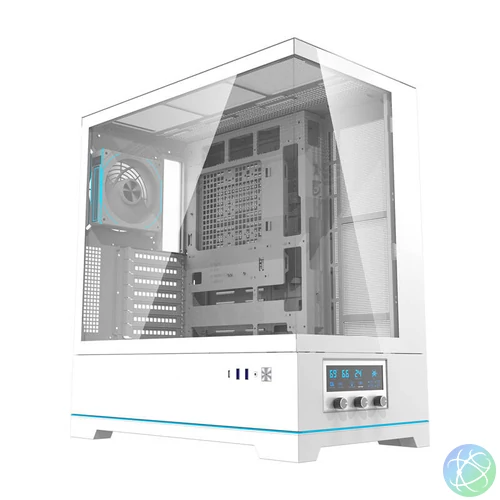 Darkflash DY451 PRO számítógépház + 1 ventilátor (fehér)
