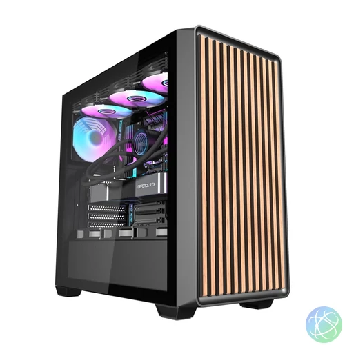 Darkflash DS900WD számítógépház (fekete) + 4 ventilátor