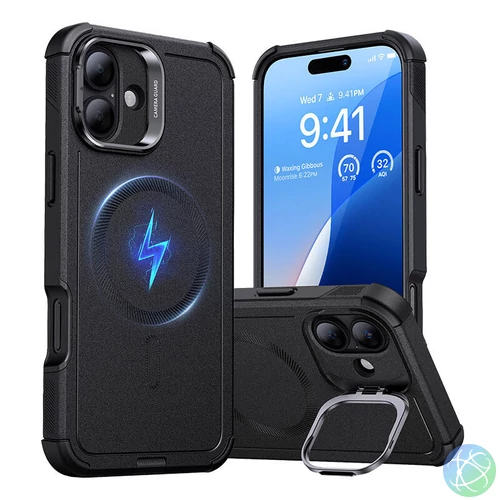 Cyber Tough (HaloLock) ESR tok állvánnyal iPhone 16 Plus készülékhez (fekete)