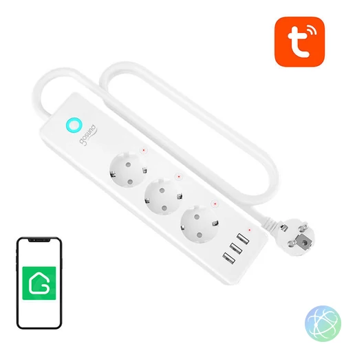 Gosund P1 PLUS Wifi-s okos elosztó, Tuya (4x AC schuko, 3x USB-A)
