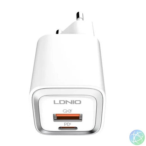 LDNIO A2318M USB, USB-C hálózati töltő + USB-C - Lightning kábel