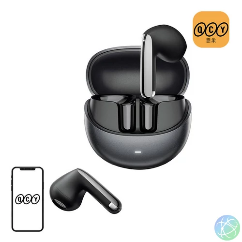 TWS QCY AilyBuds Pro+ HT10 Pro fejhallgató, ANC (fekete)