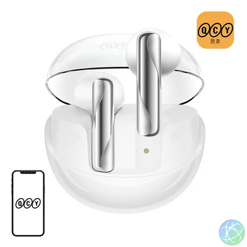 TWS QCY AilyBuds Clear T32 fejhallgató (fehér)