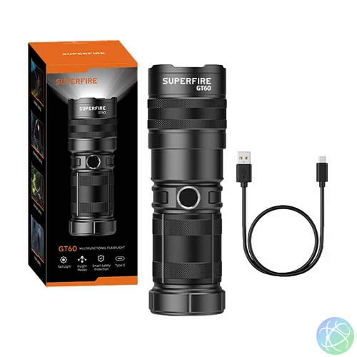 Zseblámpa Superfire GT60 – 2600 lm, 2 mód, USB-C