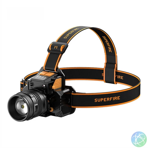 Fejlámpa Superfire HL58 – 350 lm, USB, 3 mód, 200 m