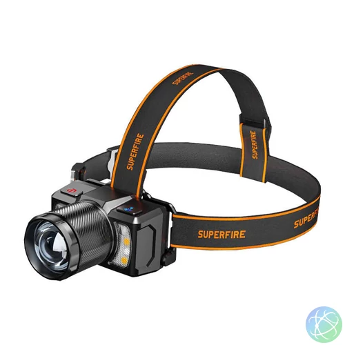 Superfire HL25 fejlámpa, 700lm, USB-C
