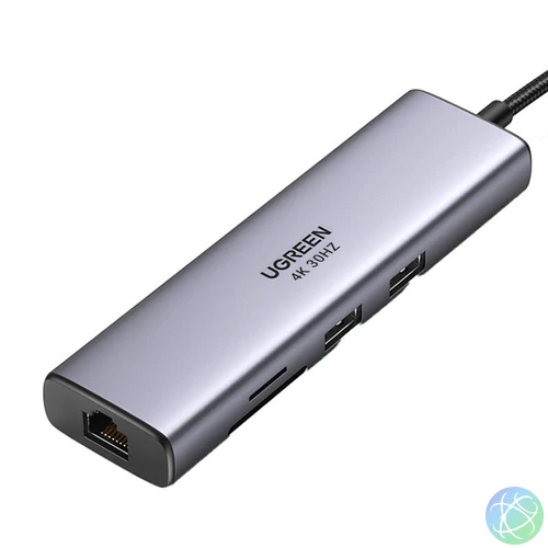 UGREEN Adapter Hub, USB-C 2x, USB 3.0, HDMI, RJ45, SD/TF