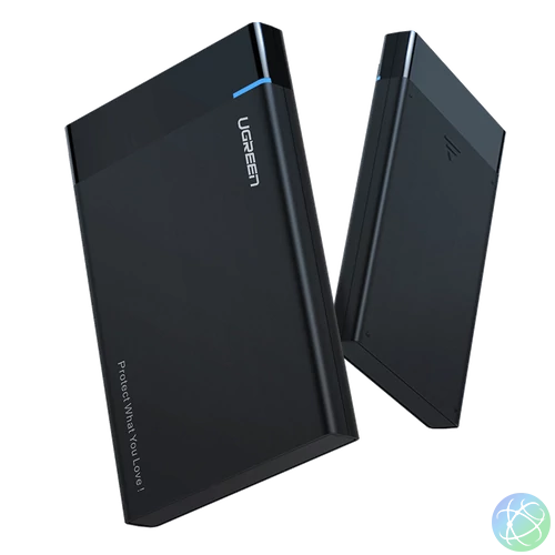 UGREEN US221 2,5 hüvelykes HDD/SSD külső ház, SATA 3.0, USB-C, 50 cm (fekete)