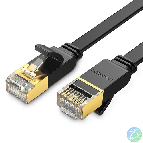 UGREEN NW106 Ethernet RJ45 lapos hálózati kábel, Cat.7, STP, 10m (fekete)