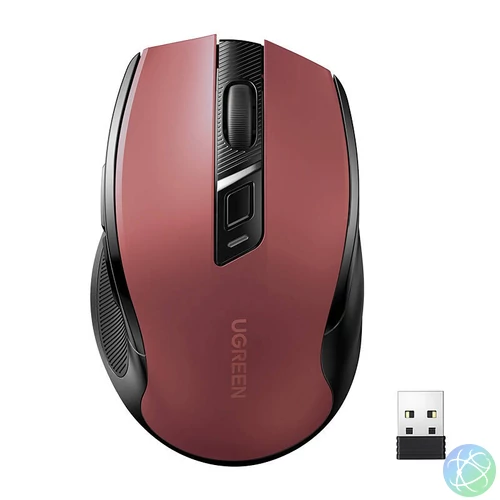 UGREEN MU006 Vezeték nélküli egér, 2,4 GHz + Bluetooth 5.0 (piros)