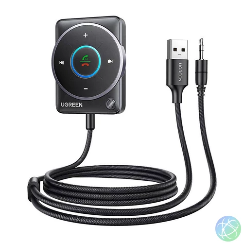 UGREEN CM723 Bluetooth 5.4 adapter, USB + 3,5 mm-es mini jack, beépített mikrofon (fekete)