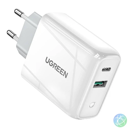 UGREEN CD170 hálózati töltő, USB + USB-C, 36W (fehér)