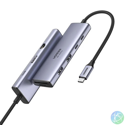Ugreen CM498 USB-C hub, 3x USB, HDMI, VGA, RJ45, SD/TF, PD 100W