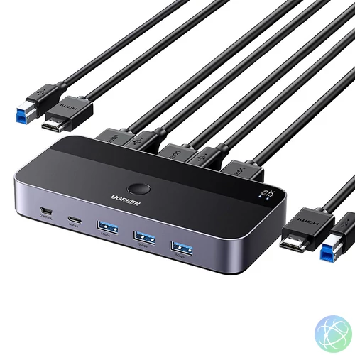 UGREEN CM664 2 az 1-ben HDMI 2.0 KVM switch, 4K 60 Hz