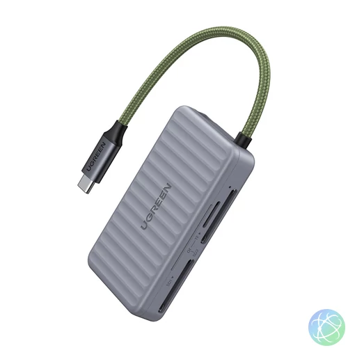 UGREEN CM868 USB-C kártyaolvasó, 2xSD 1xTF 170Mbps (szürke)