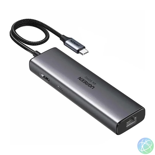 UGREEN CM512 6 az 1-ben USB-C adapter, HDMI 4K@60Hz, 2x USB, RJ45, 100 W, PD
