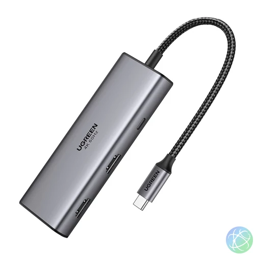 Adapter / Hub USB-C 7w1 Ugreen CM498, 2x HDMI 4K@60Hz, 2x USB, PD 100W