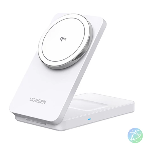 UGREEN W706 mágneses 2 az 1-ben vezeték nélküli töltő, MagSafe W706, 15W (fehér)