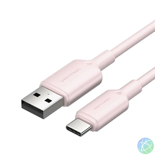 USB 2.0 A és USB-C 3A közötti kábel Vention CTQPH 2M (rózsaszín)
