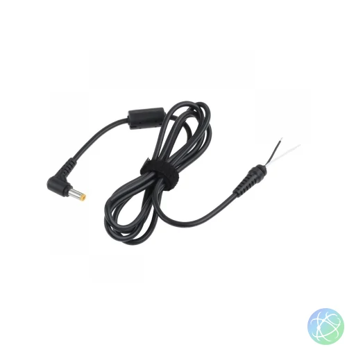 Táp dugó, 5,5*2,1*14mm, szerelhető vég+kábel, KOM0502