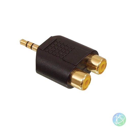 3.5mm stereo dugó - 2*RCA aljzat adapter, aranyozott CAGP22940BKG