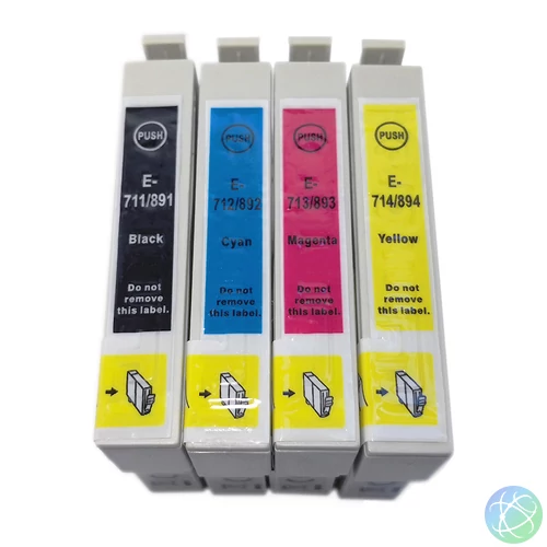 T0715 festékpatron csomag, multipack, utángyártott, Bk+C+M+Y