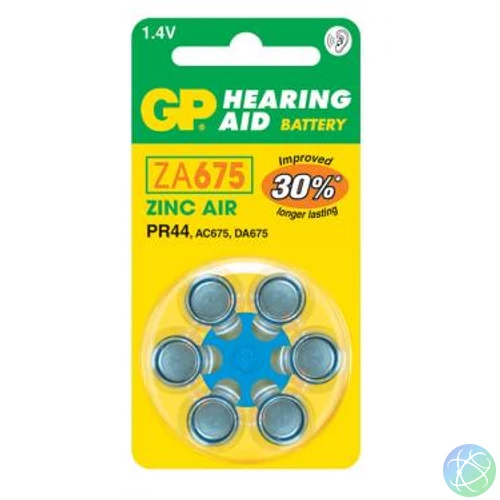 Elem, hallókészülékhez ZA675-PR44-AC675-DA675 GP 6db-os csomag