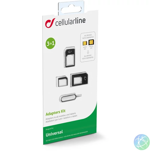 SIM kártya adapter készlet, CellularLine nano és micro 3 az 1-ben