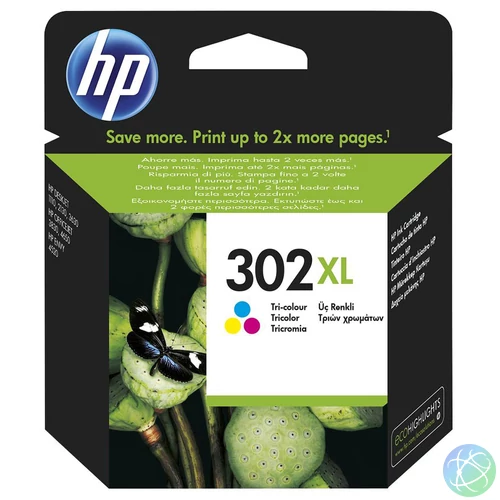 302XL Color (F6U67AE) festékpatron, hármszínű, nagy kapacitású, eredeti