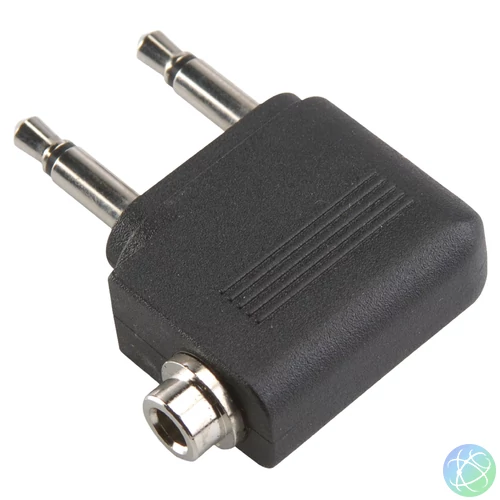 3,5-es stereo jack - 2*3,5 mono jack adapter elsősorban repülőgépeken való felhasználáshoz CAGP22970
