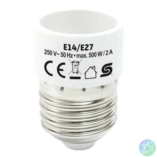E27 foglalatról E14 izzóra foglalat átalakító adapter