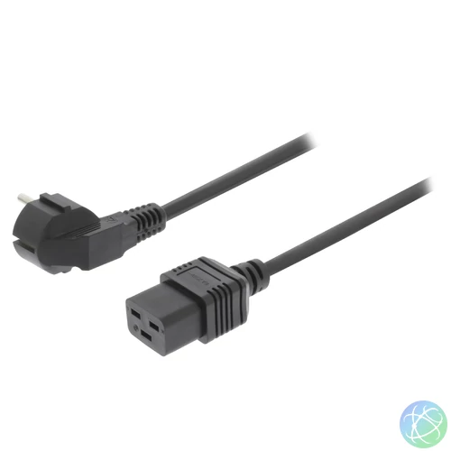 220V-os hálózati tápkábel Schuko IEC-320-C19 1.8-2 méter PCGP10300BK20 PC-186-C19