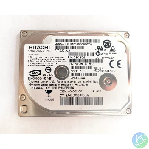1,8" 60GB 4200rpm ATA100 - Használt HDD (HTC426060G8CE00)