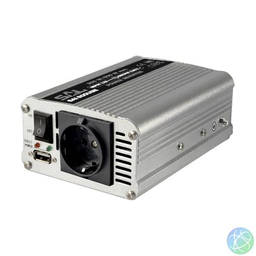 12V -> 220V, max. 600W autós feszültség inverter, USB csatlakozóval (SAI 600USB)