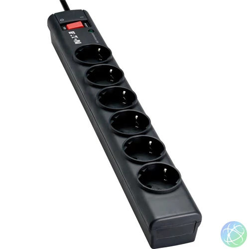 Protection Strip 6 DIN (PS6D) elosztó, 6 aljzat, túlfeszültség védelemmel