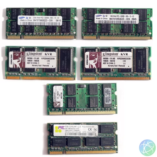 Használt RAM csomag, notebook, 6 darab