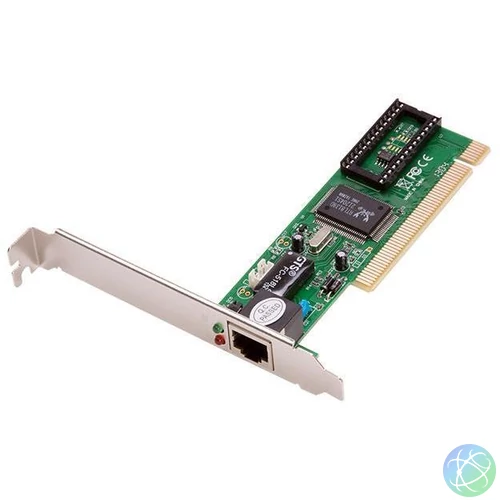 Használt RTL8139D 10/100 asztali számítógépbe építhető PCI hálózati kártya RJ45 csatlakozóval