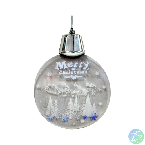 Karácsonyi dekoráció, LED-es akril ablakdísz, 'Merry Christmas' (CDM 10)