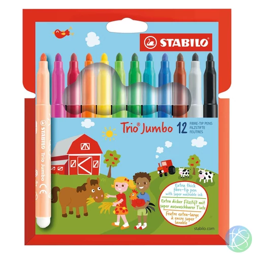 Trio Jumbo filctoll készlet, 3 mm, 12 szín