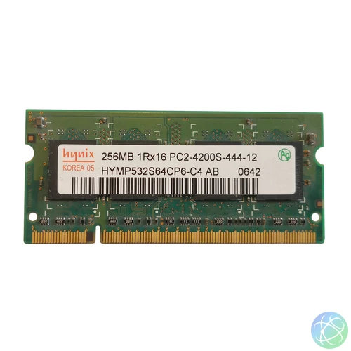 256MB, DDR2, 533MHz notebook memória (PC2-4200S-444-12, HYMP532S64P6-C4-AB)