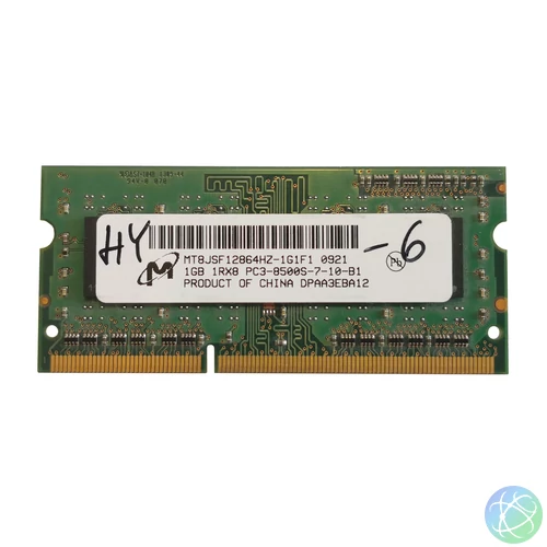 1GB, DDR3, 1066MHz notebook memória (PC3-8500, MT8JSF12864HZ-1G1F1)