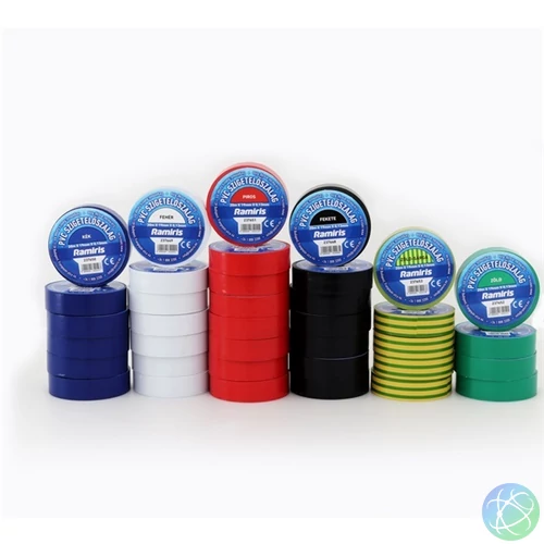 Szigetelőszalag, 20m PVC 0,13mm*19mm zöld-sárga Ramiris