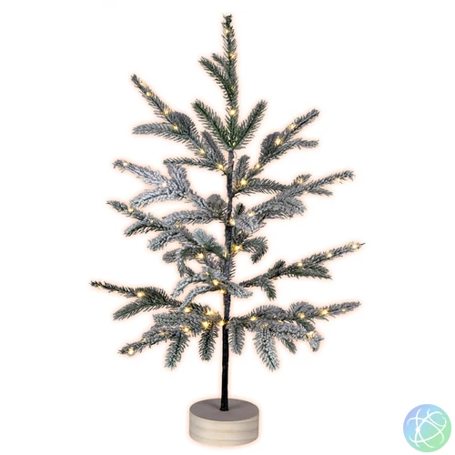 Karácsonyi dekoráció, LED-es asztaldísz, havas karácsonyfa, 60 cm (KMF 80)